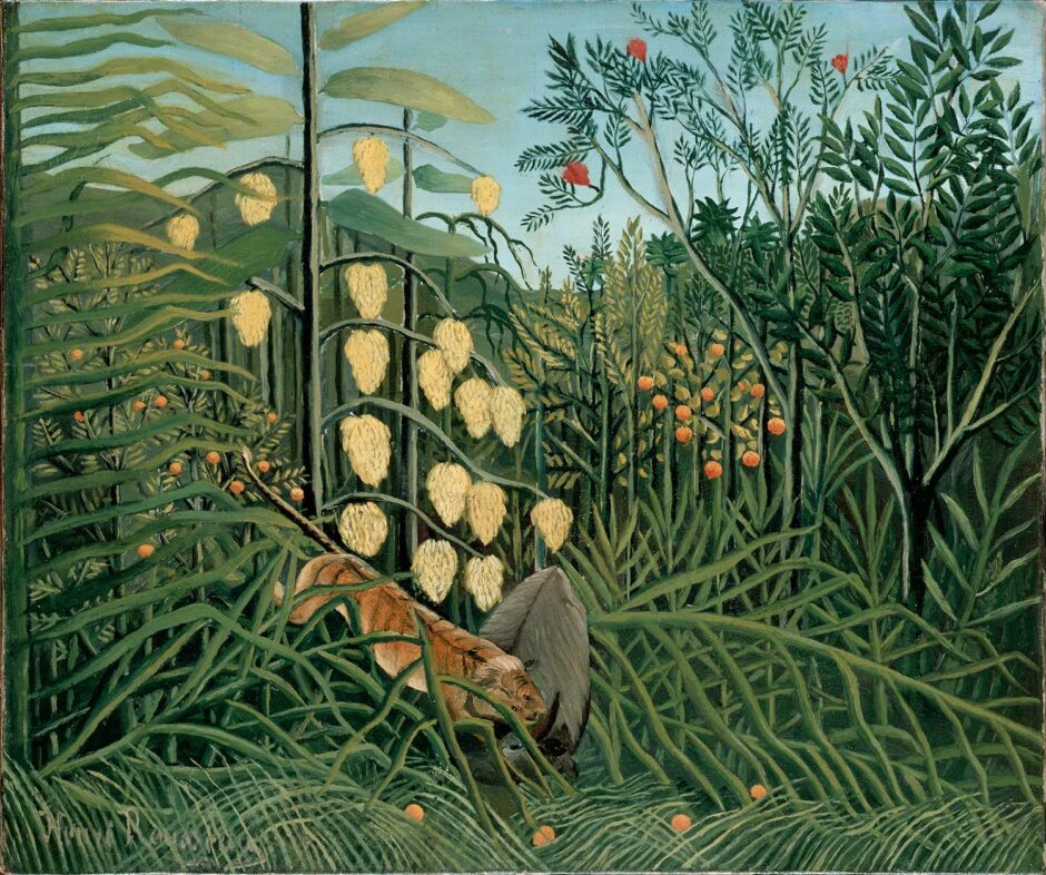 Henri Rousseau - Nella foresta tropicale lotta tra tigre e toro