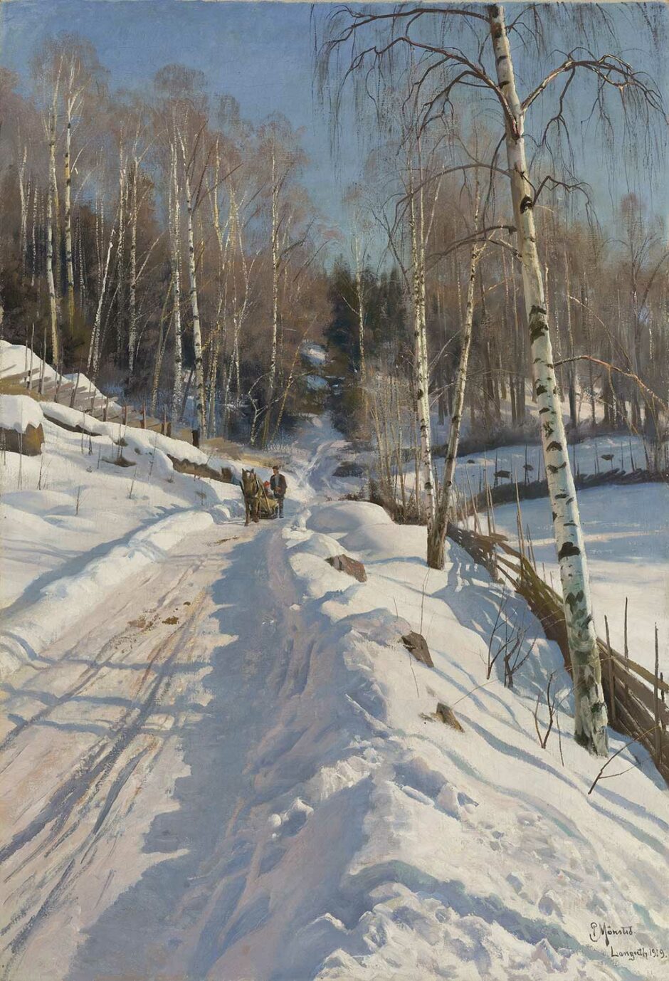 Peder Monsted - Nel bosco in una giornata invernale piena di sole